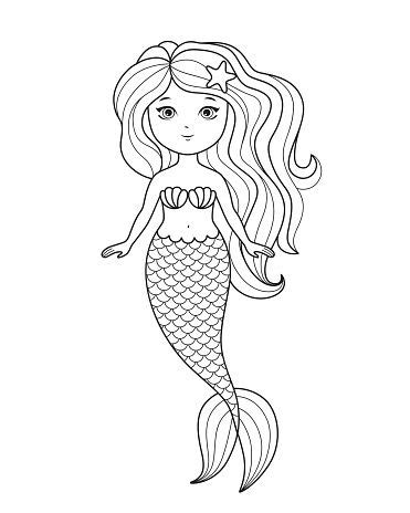 cute mermaid coloring page coloring book   mermaid