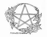 Wiccan Wicca Pagan Pentacle Designlooter sketch template
