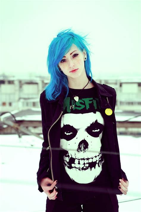 cute blue haired misfit x post from r adorableneongirls