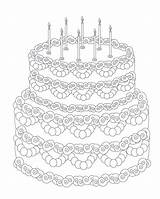 Coloring Cake Birthday Pages Happy Printable Kids Coloring4free Print Color Disney Tiered Sheets Teddy Bear Template Choose Board Popular Big sketch template