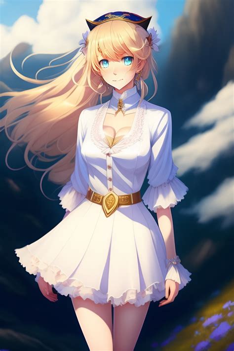 Lexica Fgo Anime Girl Blond Long Hair Blue Eyes And A Pretty Smile