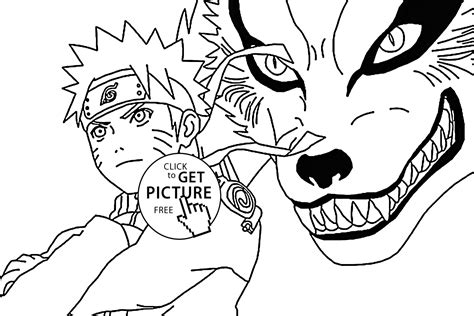 tailed fox naruto coloring pages   gambrco
