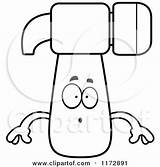 Surprised Mascot Hammer Clipart Cartoon Cory Thoman Outlined Coloring Vector 2021 sketch template