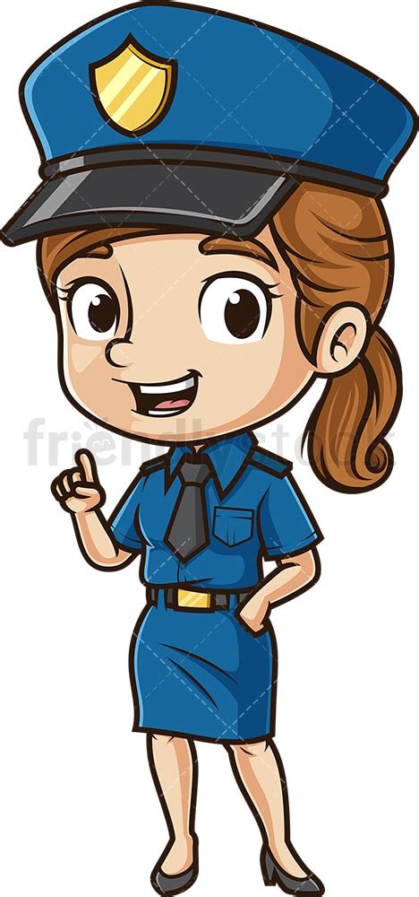 cartoon policewoman talking clipart vector friendlystock
