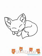 Coloring Printable Fox Pages Cute Color Kids Animal sketch template