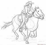 Horse Draw Cowgirl Drawing Riding Girl Step Drawings Arabian Horses Coloring People Line Sketch Supercoloring Tutorials Styles Getdrawings sketch template