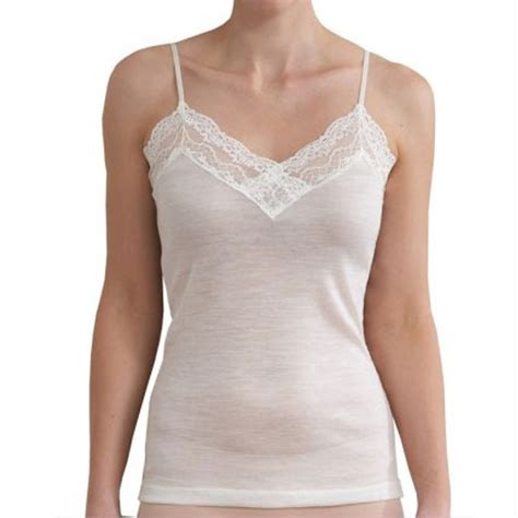 Thermal Women Camisole With Lace Pure Merino Wool