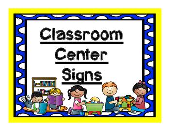 classroom center signs  teach prek teachers pay teachers