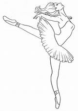 Coloring Ballerina Pages Kids Print sketch template