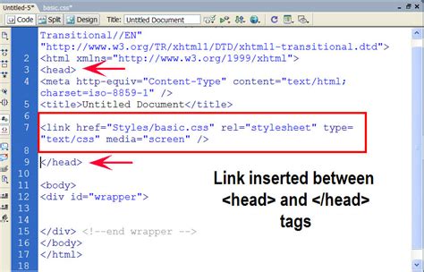 link  style sheet css file   html file  defined tutorial