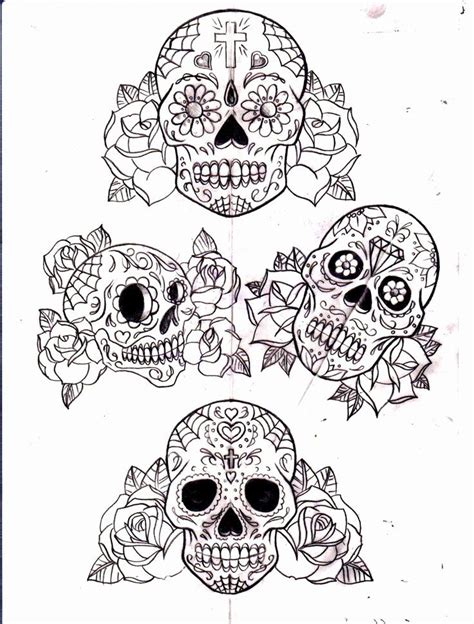 blank sugar skull template inspirational   sugar skull tattoo