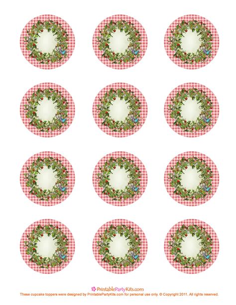 party planning center  printable strawberry cupcake toppers