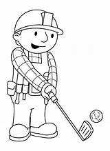 Coloring Golf Pages Bob Builder Cart Mini Ball Clipart Getcolorings Playing Color Print Getdrawings Library Clip Colorings sketch template