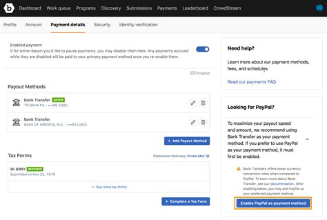 setting   paypal payment method bugcrowd docs
