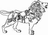 Carousel Coloring Pages Dentzel Book Carosel Lion Gif Colouring Jump After Popular sketch template
