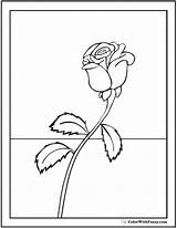Rose Coloring Pages Stem Long Color Pdf Single Printables Drawing Printable Getdrawings Customize Colorwithfuzzy Kids sketch template