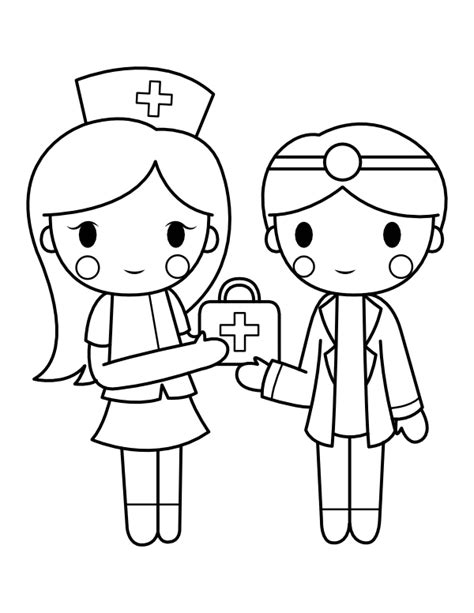 printable doctor  nurse coloring page