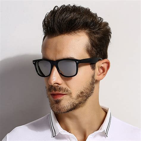 [el Malus]polarized Square Frame Sunglasses Men Male Night Vision Gray