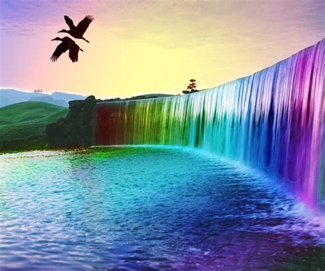 [45 ] Desktop Wallpapers Waterfalls With Rainbow On