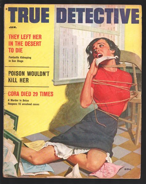 True Detective 1 1957 Bondage Bound And Gagged Woman On Cover Pulp Crime