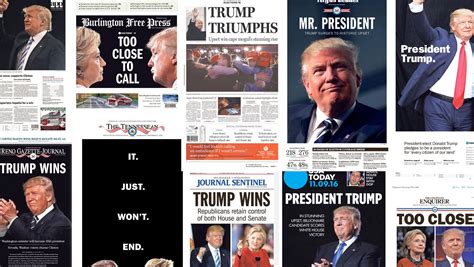 newspaper front pages president elect donald trump