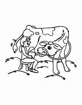 Cow Coloring Pages Milking Girl Want Little Her Farmer Cows Indian Color Colorluna sketch template