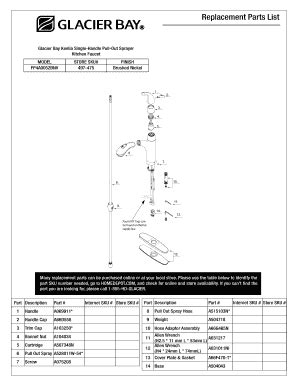 glacier bay kitchen faucet parts diagram fill  printable fillable blank pdffiller