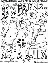 Bullying Anti Coloring Color Poster Friend Activity Students sketch template