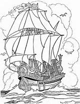 Coloring Ship Pirate Pages Colouring Printable Big Galleon Pearl Navy Ships Anchor War Sunken Kids Steamboat Kidsplaycolor Adults Adult Color sketch template