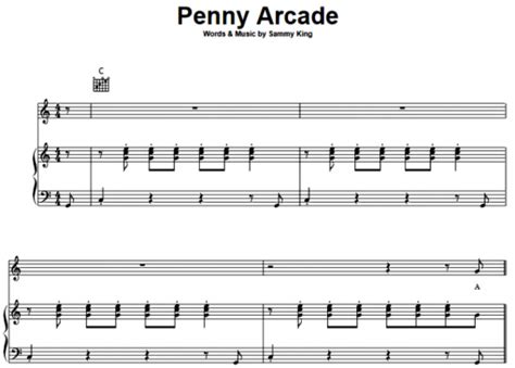 roy orbison penny arcade  sheet    piano  piano notes