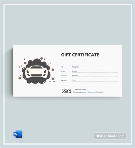 printable auto detail gift certificate template