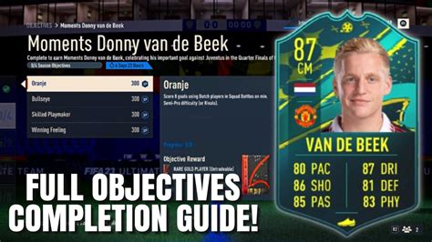 complete moments donny van de beek objectives fifa  ultimate team youtube