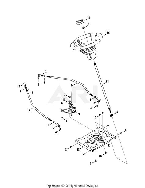 troy bilt wqakq super bronco   parts diagram  steering