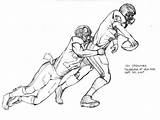 Football Coloring Nfl Players Pages Player College Eagles Jersey Drawing Packers Tackling Realistic Sketch Draw Clipart Helmet Print Kids Easy sketch template