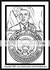 Coloring Obama Seal Bordered Campaign Family Photobucket sketch template
