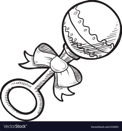 doodle baby rattle royalty  vector image vectorstock
