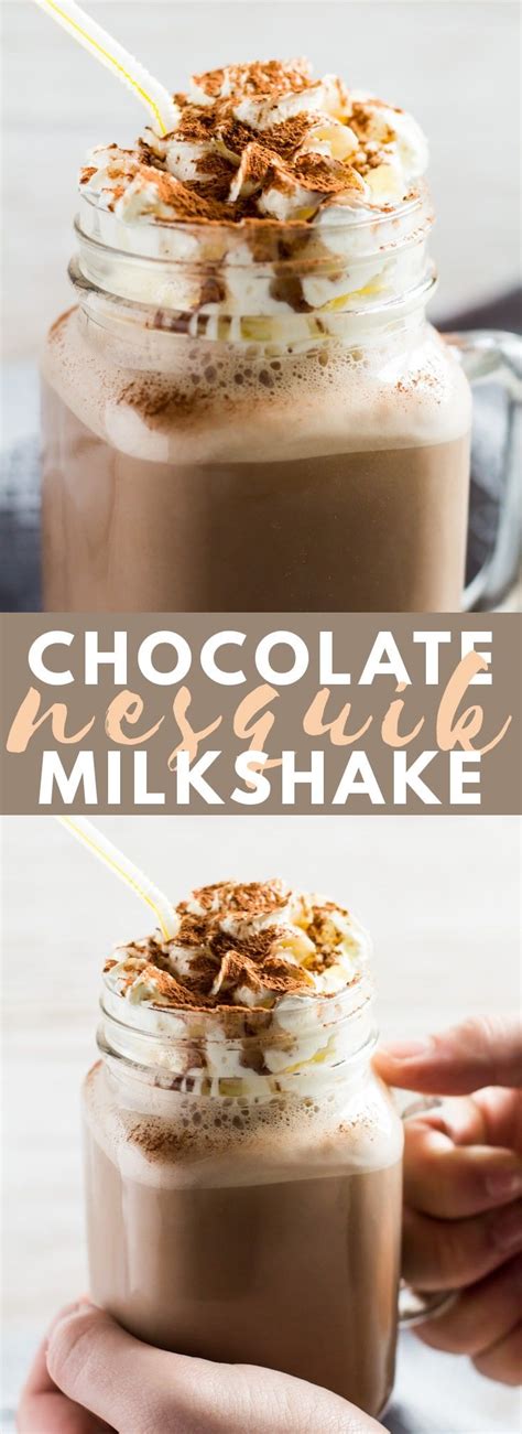 chocolate nesquik milkshake deliciously thick and creamy