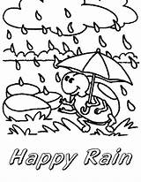 Coloring Rain Pages Kids Happy sketch template