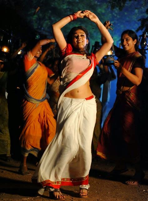 nayanthara in white saree hot stills film actress plus
