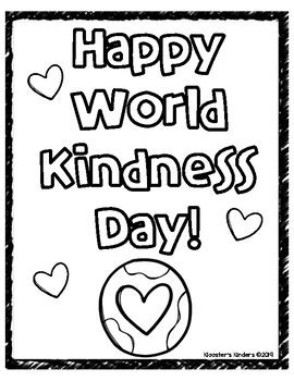 world kindness day writing prompt coloring sheet  kloosters kinders