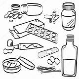 Tablet Pill Pills Medico Compressa Pillola Syrup Illustrazione sketch template