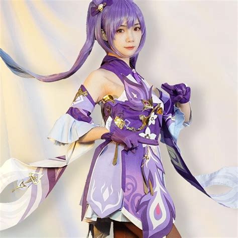 buy game genshin impact keqing cosplay costume for sale