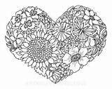 Coloring Wildflower Pages Heart Adult Getdrawings Getcolorings Color Flower Sheet Wild sketch template
