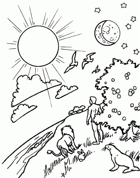 day   creation coloring pages google search childrens bible