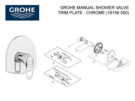 grohe chiara manual shower valve trim plate chrome shower spares  parts grohe
