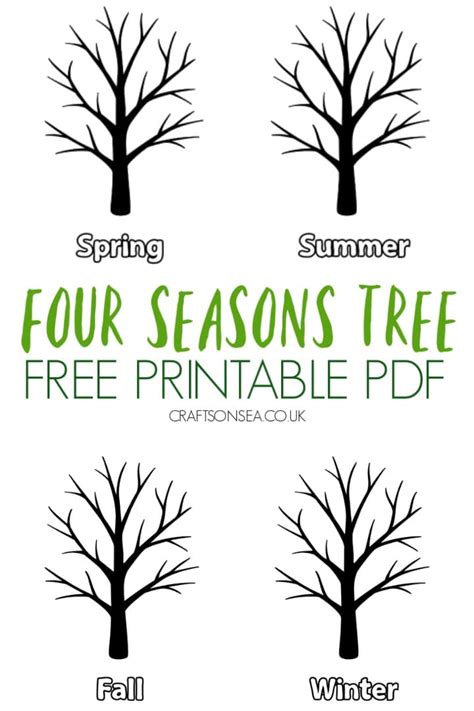 seasons tree template  printable crafts  sea