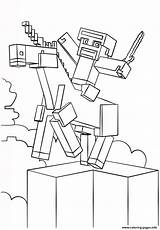 Minecraft Coloring Pages Unicorn Printable Print sketch template