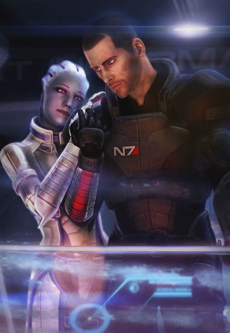 liara and male shepard by brinx ii on deviantart