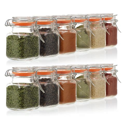 California Home Goods Mini Square Glass Spice Jar 24pk 3 4