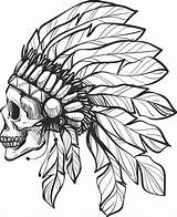 Skull Indian Tattoo Drawings Vector Tattoos 3axis Stencil Drawing Artwork Handdrawn Sketches Cdr Skulls Silhouette sketch template